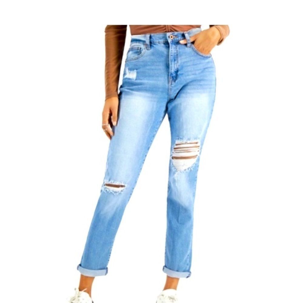 Celebrity Pink Juniors' Ripped
Mom Jeans -Wakeup Cal pants